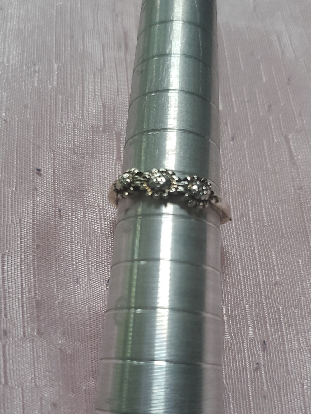Delicate Silver Floral Band Ring - Silver